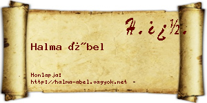 Halma Ábel névjegykártya